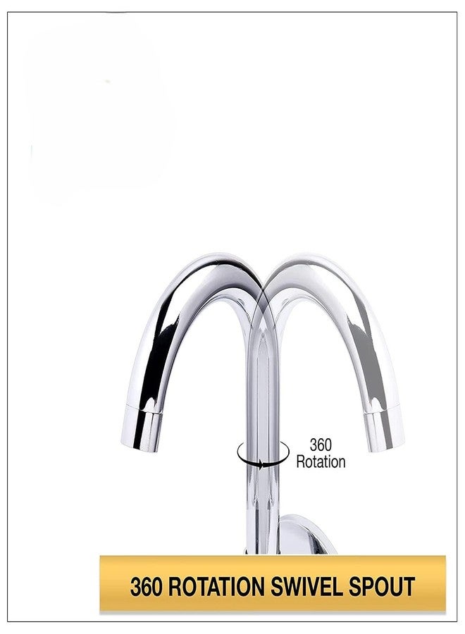 bellearly Swan Neck Tap Basin | Sink Tap Faucet 360° Swivel | Hot Water Kitchen Sink | Brass Water Tap Sink | Water Saving Aerated Flow for Home, Kitchen & Office (Pack of 1) - Image 3